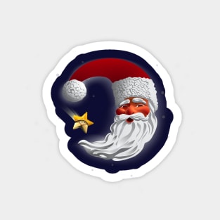 Santa Claus Moon and Star Sticker